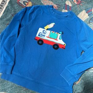 Hanna Andersson Kids Blue Ice Cream Truck Sweatshirt - 10